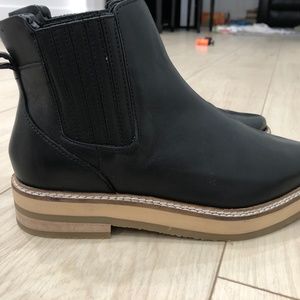 Black Leather Ankle Boots